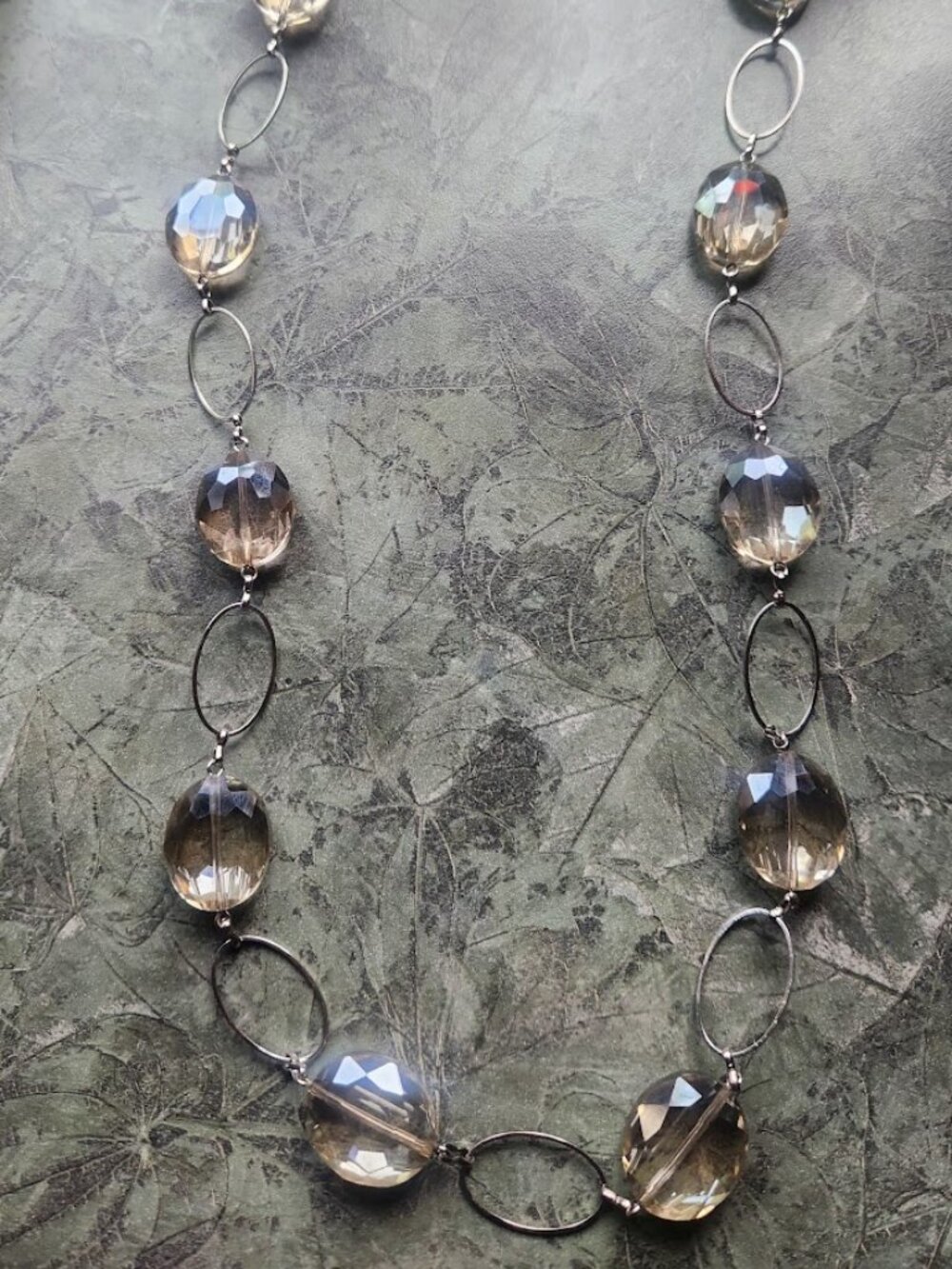 Champagne Crystal Rope Necklace - 32" Opera Length!